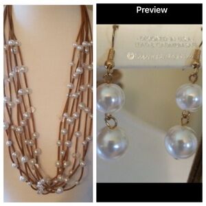 🩷 FREE WITH ANY PURCHASE NWT 2 pc Faux Pearl Necklace and Earring Set